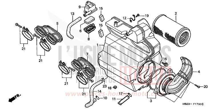 LUFTFILTER von Hornet S FORCE SILVER METALLIC (NH411) von 2001